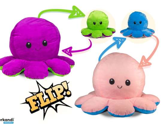 Plush octopus reversible 2-fold plush toy 80 cm