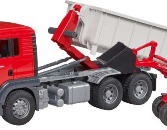 Bruder 03767 MAN TGS TRUCK with roll-off container and Schäffer yard loader