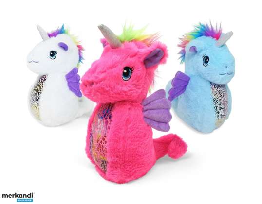 Unicorn seahorse plush 3 ass. 25 cm