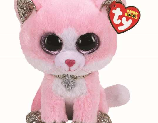 Ty 36489 Fiona rozā kaķis med Beanie Boo plīša 25 cm