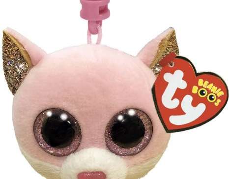 Ty 35247 Fiona Pink Cat Key Clip Beanie Boo plysj 8 5 cm