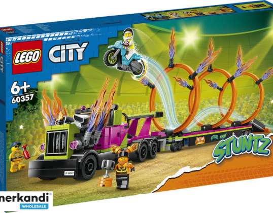 LEGO® 60357 Mestské kaskadérske auto s výzvou s požiarnymi pneumatikami 479 dielikov