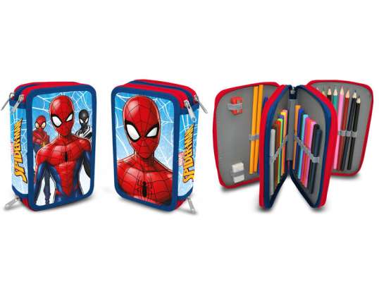 Marvel Spiderman pencil case with 3 compartments