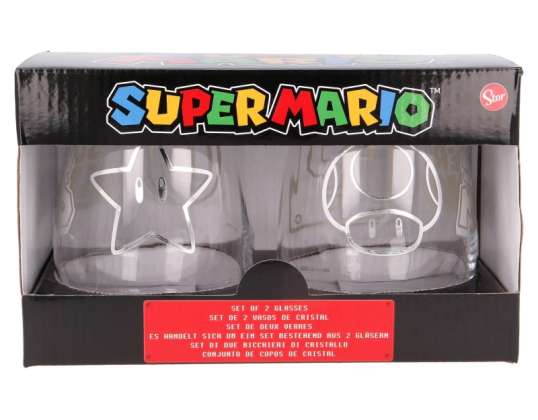 Super Mario sett med 2 briller 510 ml