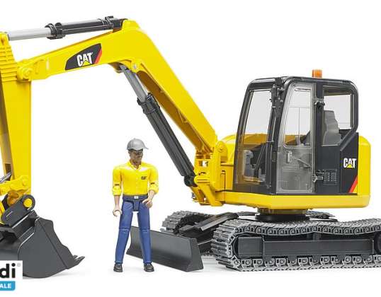 Brother 02466 Mini pelle Cat avec ouvrier de la construction