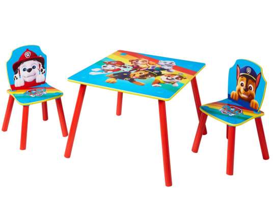 Paw Patrol set di tavolo e 2 sedie per bambini 