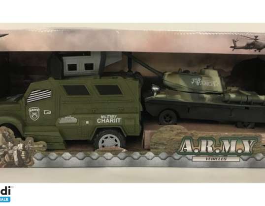 Armijas transportlīdzekļi Militārais transportlīdzeklis ar tvertnes rotaļu komplektu