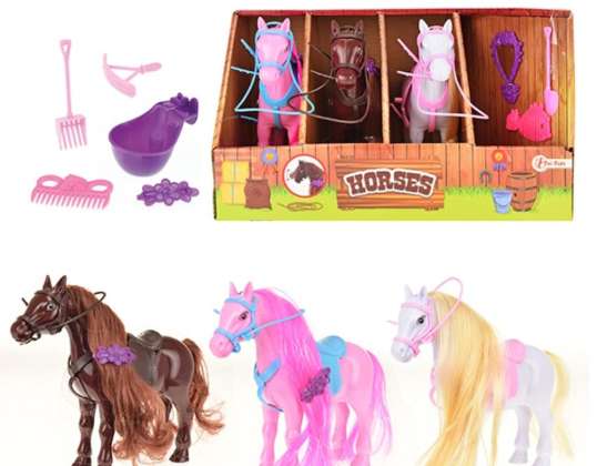 HORSES Horse Stable with Horse Care Set