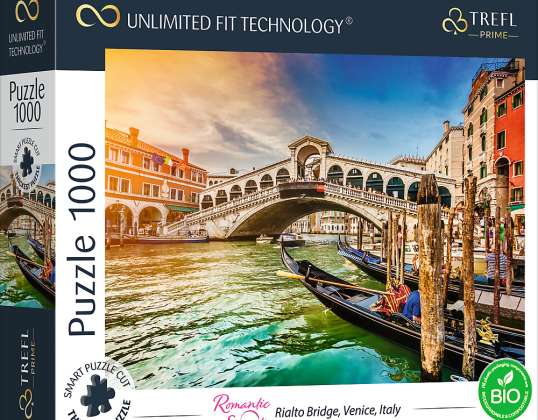 Coucher de soleil romantique: Pont du Rialto Vendig Italie UFT Puzzle 1000 pièces