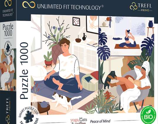 Yoga Katter & Kaffe: Sinnesro / ADOBE STOCK_L UFT Puzzle 1000 bitar