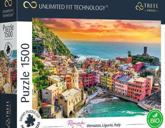 Coucher de soleil romantique: Vernazza Liguria Italie UFT Puzzle 1500 pièces