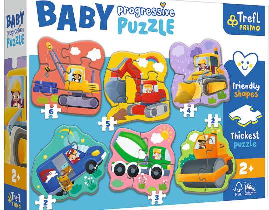 Bouwvoertuigen Primo Baby Puzzel 6in1