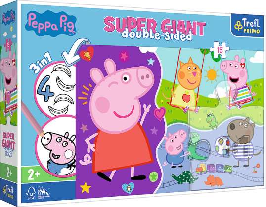 Peppa Pig Primo GIANT Puzzle 15 Pieces Coloring Page