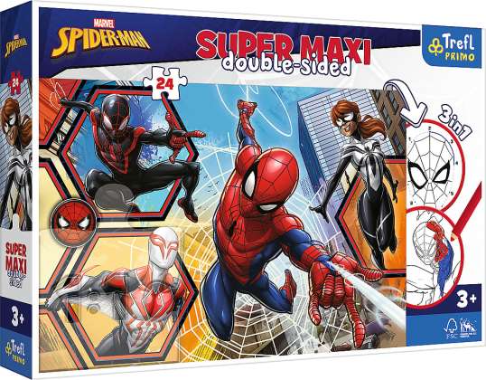 Marvel Spiderman Primo Super Maxi puzle 24 gabaliņi un krāsojamā lapa