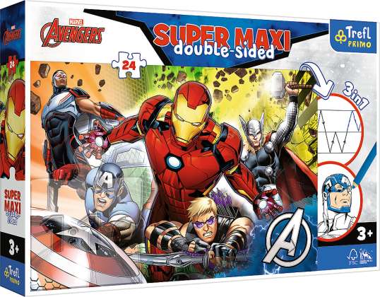 Marvel The Avengers Primo Super Maxi Puzzle 24 pezzi e disegno da colorare