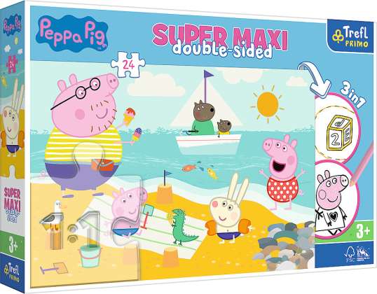 Peppa Pig Primo Super Maxi Puzzle 24 pezzi e disegno da colorare
