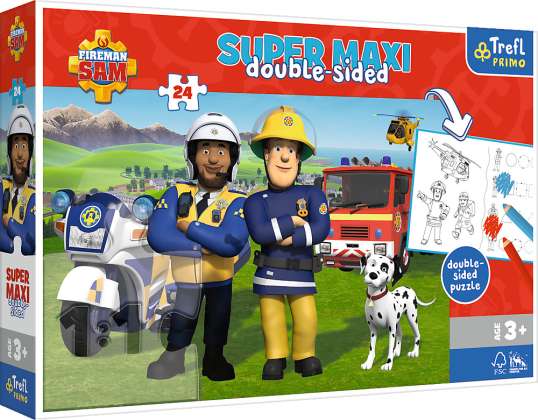 Il pompiere Sam Primo Super Maxi Puzzle 24 pezzi e disegno da colorare