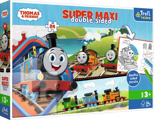 Thomas the Locomotive Primo Super Maxi Puzzle 24 gabali un krāsojamā lapa