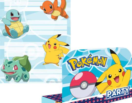 Pokémon 8 Uitnodigingskaarten 16 x 21,5 cm