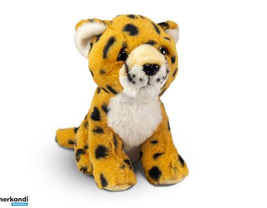 Leopardo sentado pelúcia 18 cm