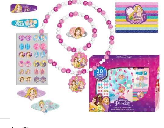 Set di accessori per capelli principessa Disney 30 pezzi