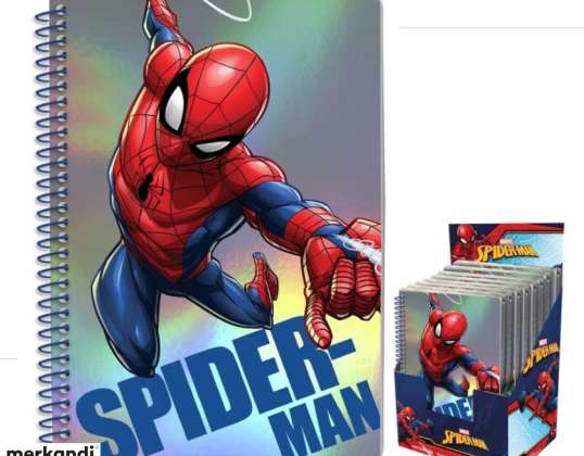 Marvel Spiderman A5 notebook em exibição