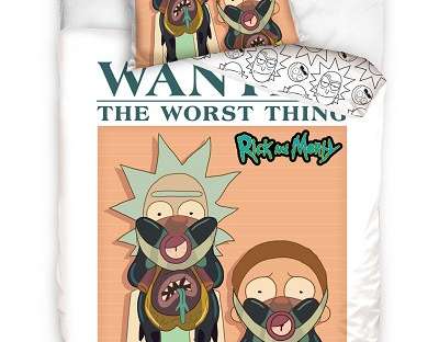 Rick og Morty sengetøy 135x200 80x80 cm