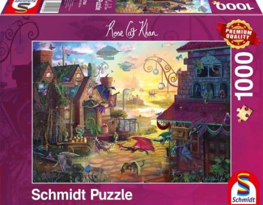 Dragon Post Puzzle 1000 pièces Rose Cat Khan
