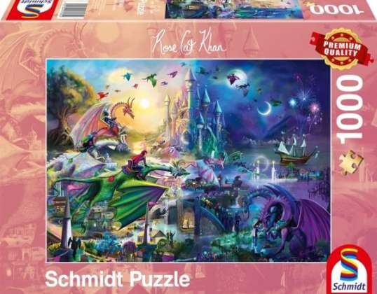 Concours de dragon nocturne puzzle 1000 pièces Rose Cat Khan
