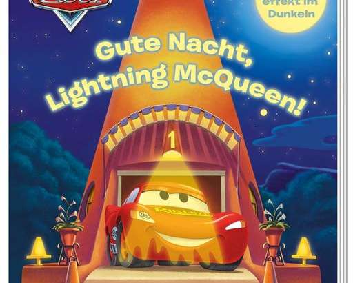 "Disney PIXAR" automobiliai: "Goodnight Lightning" kartoninė paveikslėlių knyga su švytėjimo efektu / švytėjimu