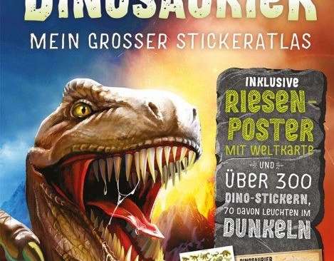 Švytėjimas tamsoje Dinozauras: Mein großer Stickeratlas