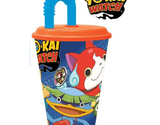 YOKAI WATCH drinking cup with lid and straw