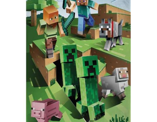 Minecraft fleece teppe 100 x 150 cm