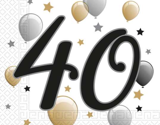 Milestone 40 Jahre / Years 20 Napkins 33 x 33 cm