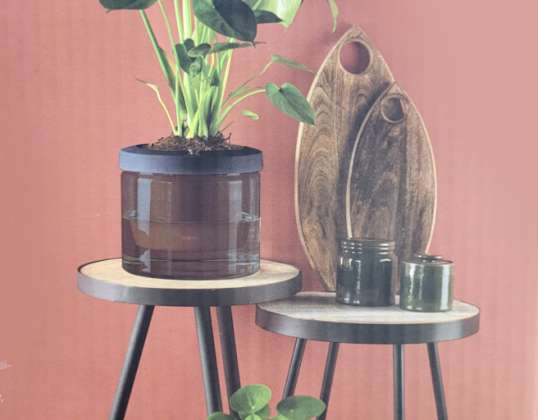 Grijze Gusta Terra Cotcha zelfbewaterende plantenbakken 18cm