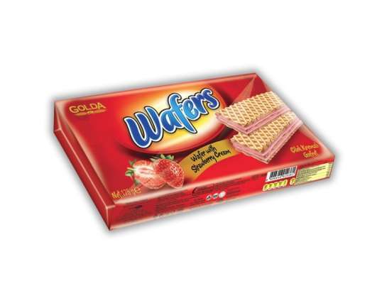 Wafels aardbei - wafels met aardbeienvulling 175g