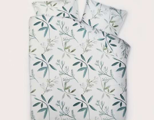 2-pack White duvet covers with leaves print - 140x220cm