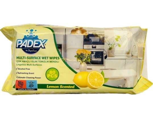 Papilion PADEX Wet Cleaning Wipes lemon (80 pcs)