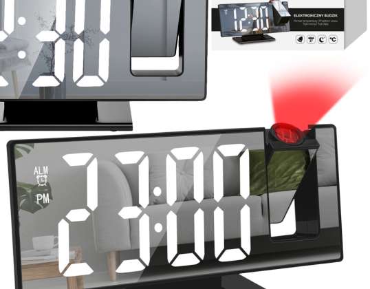 Alarm Clock Digital Watch LED Projector Mirror TIME-10
