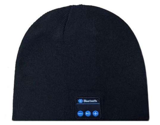 Zwarte bluetooth cap Luister gemakkelijk naar muziek, zelfs tijdens de wintermaanden.