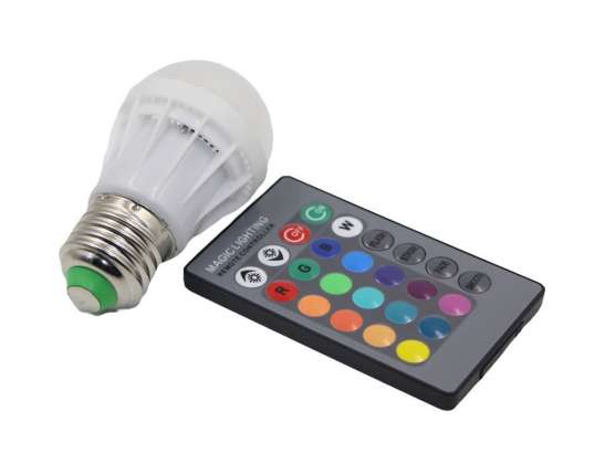 RGB led light bulb with remote control
