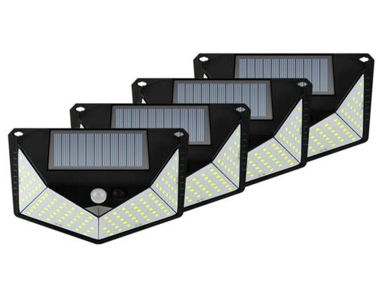 4x110 LED päikeseenergial töötav liikumisanduri valgus