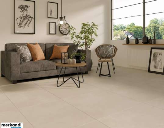 Floor and wall tiles 60*120 in porcelain stoneware, matte, beige high quality