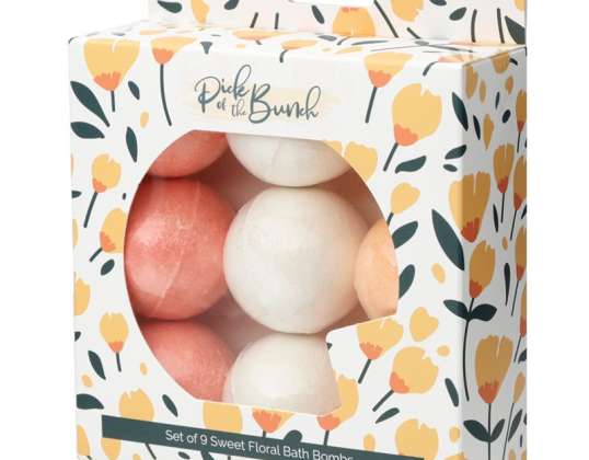 Vælg af bunken Buttercup Mini Bath Bombs sæt med 9