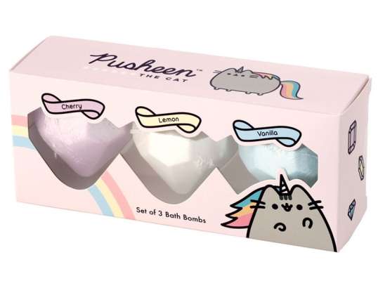 Pusheen Bath Bombs Conjunto de 3 fragrâncias frutadas