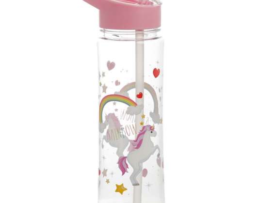 Rainbow Unicorn brudsikker vandflaske 550ml