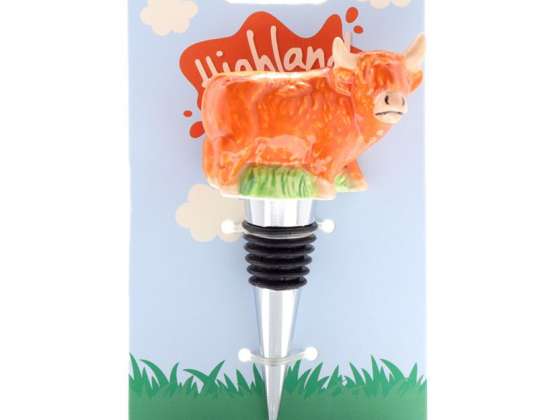 Highland Coo Cow Ceramic Bottle Cap per piece