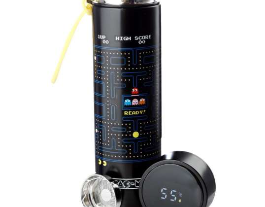 Pac Man Water Bottle with Digital Thermometer