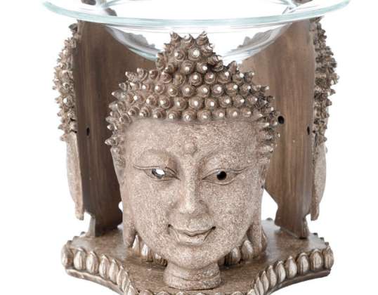 Thai Buddha Weathered Stone Effect Fragrance Lamp for Oil and Wax