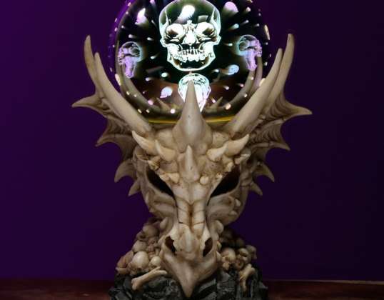 Drachen Totenkopf LED Metalllische Kugel